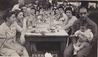 Left: Goldie Portnoy Leon, Esther Baellow Levinson, Morris Baellow, Bala Komar Baellow, Bertie Cohn Levin, Fannie Cohn Cohen, Right: Max Levinson holding Larry, Gladys Weis Baellow, Leon Baellow, Eva Cohn Tulchinsky, standing: Fannie Baellow Stolov