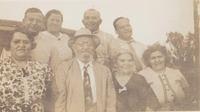 Chike Cohn Beallow, David Baellow, Libby Baellow Cohn, Velvel Cohn (center w hat), Abe Cohn, David Ribakoff, Miriam Schulman Cohn, and Rissel Cohn Ribakoff