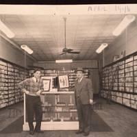 Dad and Grandpa at store in 1946