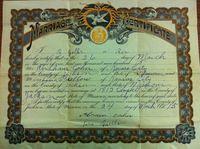 Abe and Libby Baellow Cohn Marriage Certificate / Kesuba, 1915