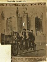 Steinlauf boys, Charles, Joe, Maurice, and Dave at the World Fair 1933 Bike Bicycle