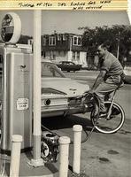 Dave David Steinlauf, Gas station, Bike Bicycle Unicycle, 1960