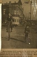 Maurice Steinlauf on a 70 year old Bike Bicycle, 1946