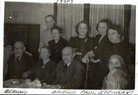 1930's.  Seated L to R: Bernard Steinlauf, Gisella Rosenthal Steinlauf, Paul Steinlauf.  Rest unknown.