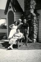 Anna Kaplan Becker and unknown at "Our cabin, New Hampshire"