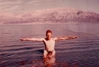 Joe Weiss on the Dead Sea, Israel 1960