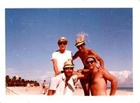 Joe Weiss with friends in Miami Beach, 1960