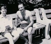 Joe Weiss and Bill Silvern at Tallman Mountain State Park, Aug 1954