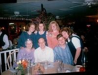 (standing) Naomi Weiss Cohn, Miriam Weiss Anton, Rivka Weiss Goldstein (sitting) Rachel Weiss Feit, Peretz Feit, Yitzi Weiss, Paula