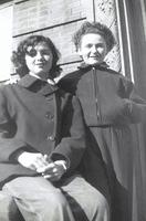 Rivka Edith Weisz, "Me and friend Phillis. 1951.  14 years old."