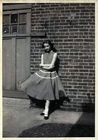 Florence Flo Weiss Rosof in backyard in 503 Crown Street, Brooklyn, NY