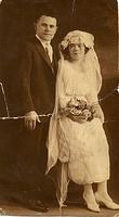 Wedding portrait of Pete Paul & Rose Karosen Cohn, Kansas City, MO -Aug 31, 1919