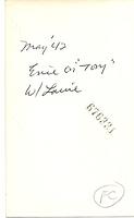 Louis Cohn and Eva (Cohn) Tulshinsky on "Tony", May 1942 (back)