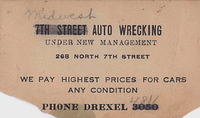 Midwest Auto Wrecking Business Card