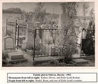 Family plot in Odessa, Russia, 1962.  See notes.