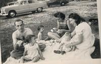 Sammy Cohen w/ Libby Cohen Needle and Fannie Cohn Cohen w/ Marvin Cohen, with unknown lady and boy behind them