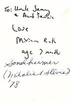 To Uncle and Sammy and Aunt Fannie, Love, Miriam Ruth, 1978  age 7 months Sondheimer (Natalie and Steve)