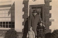 1949 - Ted Clutz with Larry and Marcia Clutz Tropp, 7311 Holmes