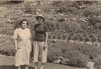 1949 - Anna Hershkowitz Hecht and Thelma Hecht Clutz at the cabin