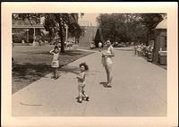 1949 - Thelma Hecht Clutz with Larry Clootz and Marcia Clutz Tropp, Chicago