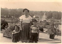 1949 - Thelma Hecht Clutz with Larry Clootz and Marcia Clutz Tropp, Forest Park, St Louis