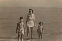 1949 - Thelma Hecht Clutz w Larry Clootz and Marcia Clutz Tropp, Michigan City