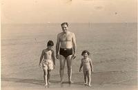 1949 - Ted Clutz with Larry Clootz and Marcia Clutz  Tropp, Michigan City