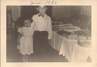 Marcia Clutz Tropp & Larry Clootz at Joel Pelofsky's Bar Mitzvah Party at Beth Shalom, June, 1950