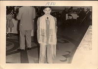 Joel Pelofsky at his Bar Mitzvah at Beth Shalom, 1950