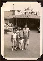 Thelma Hecht Clutz w Larry Clootz, Marcia Clutz Tropp, and Linda Clutz Cohn, 1953 - Cave of the Winds, Denver, Colorado