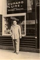 Ted Clutz at baggage service in Frankfurt, German, 1953