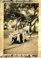 Thelma Hecht Clutz Magariel at her "Sorority Breakfast".  Swope Park, 1941