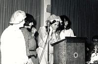 Linda Clutz Cohn presenting a BBG BBYO Skit, March 22, 1969.