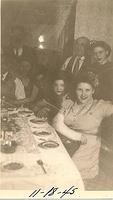 Cake cutting at Fannie and Sammy Cohen's wedding, Oct 18, 1945