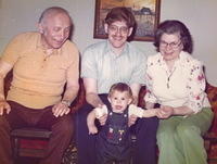 Morris Tulchinsky, Herb Siegel holding Adam, and Eva Cohn Tulchinsky