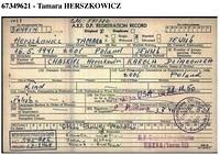 Tamara Herszkowicz AEF DP Registration Record