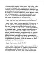 Chani Feit interview of Bubby Esther Yellen Steinlauf 2 of 3