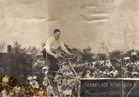 Maurice Steinlauf on a bike with a frame made of springs