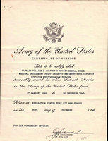 Bill Silvern, Certificate of Service, US Army, 1945.  See notes.